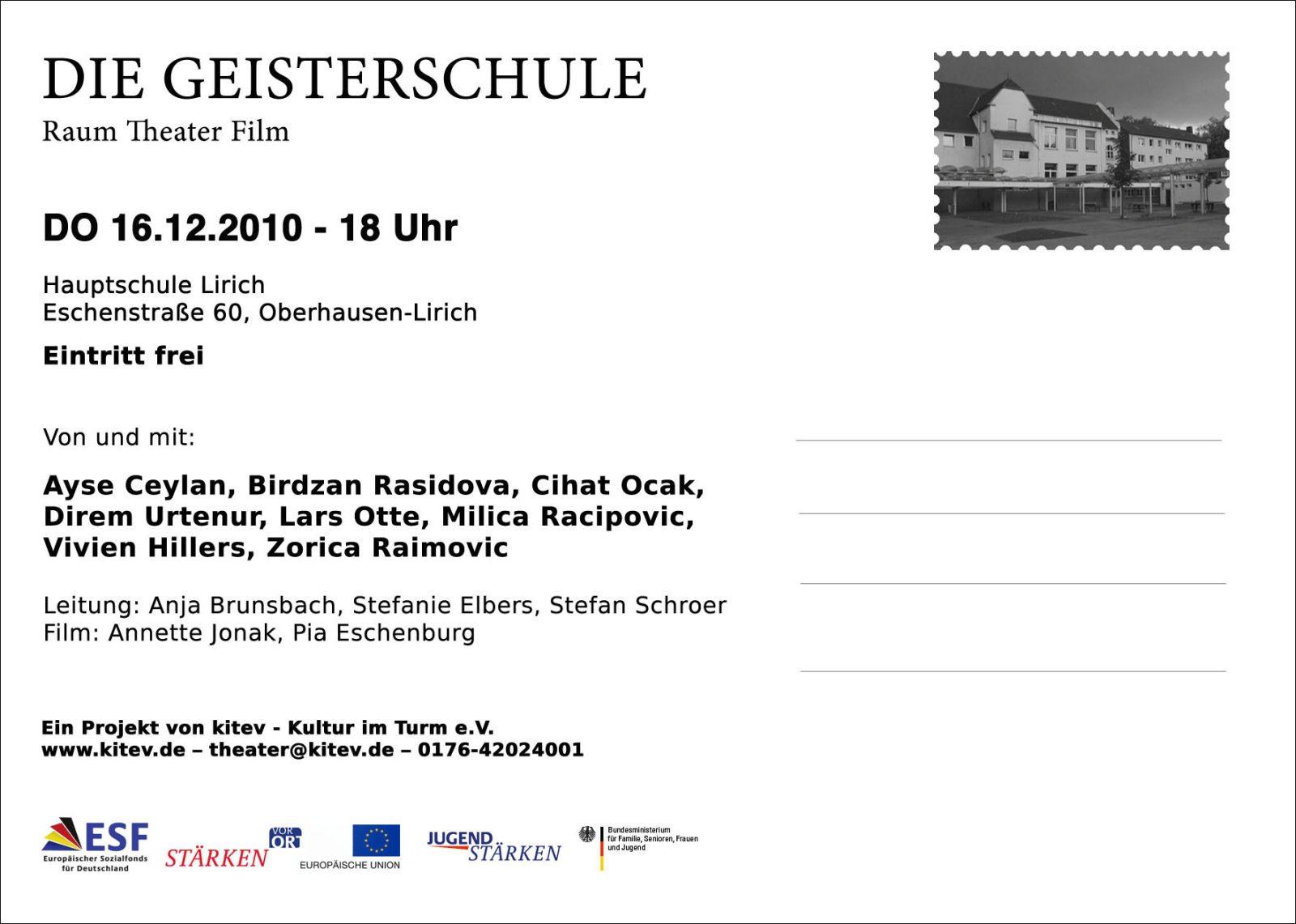 Lirich Aufführung die Geisterschule
