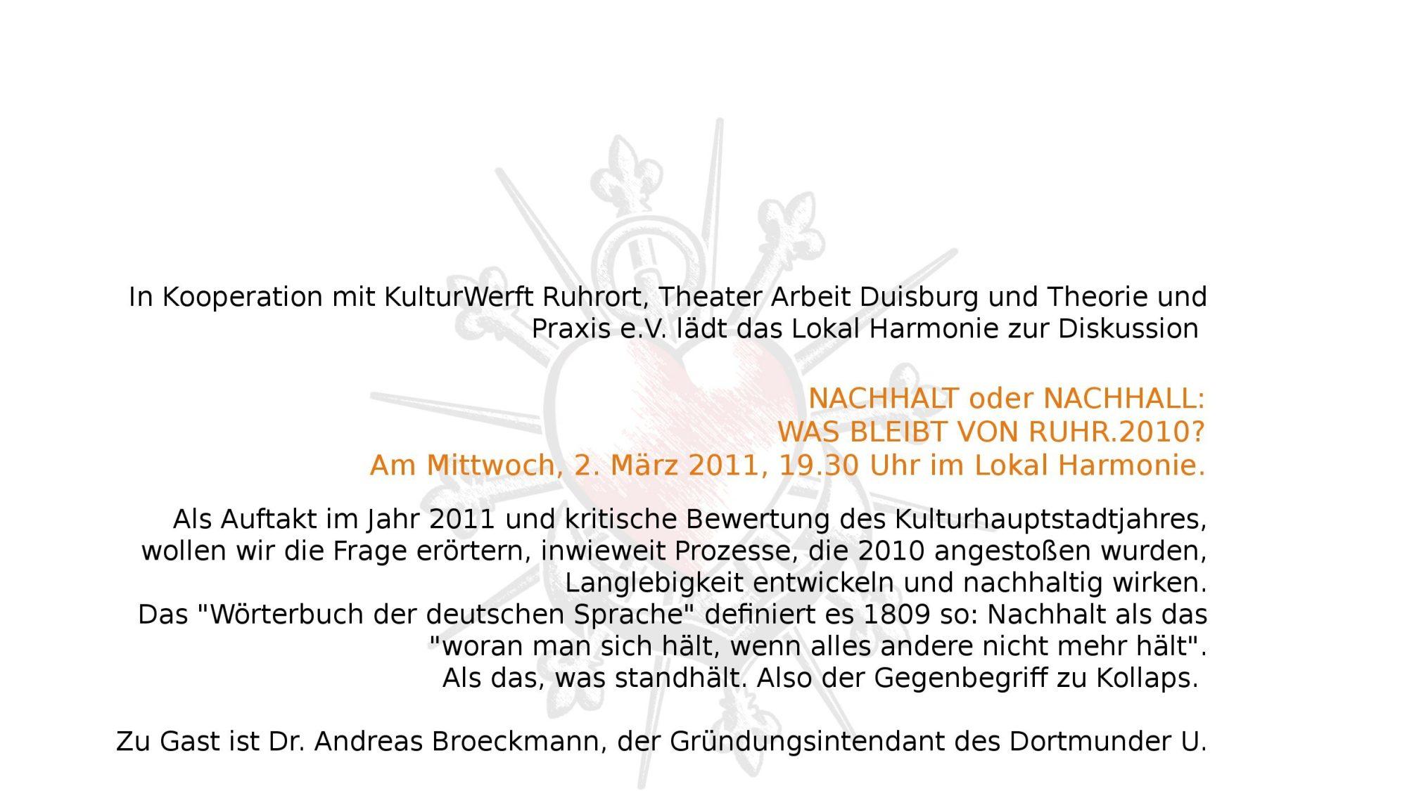 Einladung Podiumsdiskussion 2 März 2011