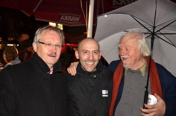 Oberbürgermeister Klaus Wehling, Künstler Christoph Stark & Roland Günter -
Vorsitzender des Werkbundes NRW