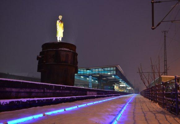 Museumsbahnsteig im Schnee, Foto: Ateliers Stark